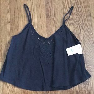 Billabong black tank size cutout design size large